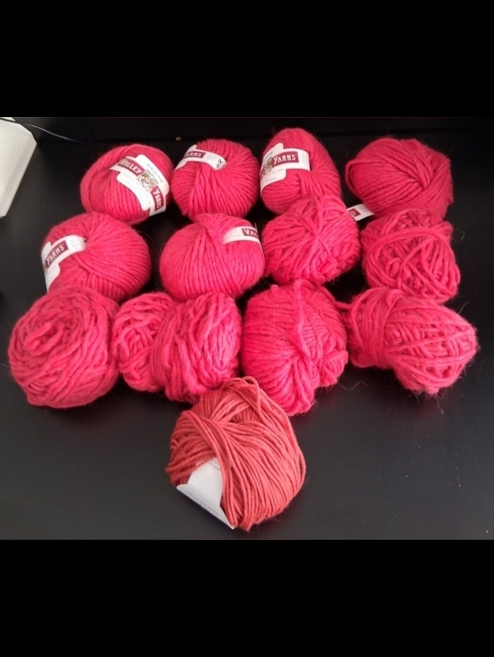 NWT Lot Of 13 Valley Yarn 12 Red Wool/Alpaca/Acrylic 1 Orange Extrafine Merino